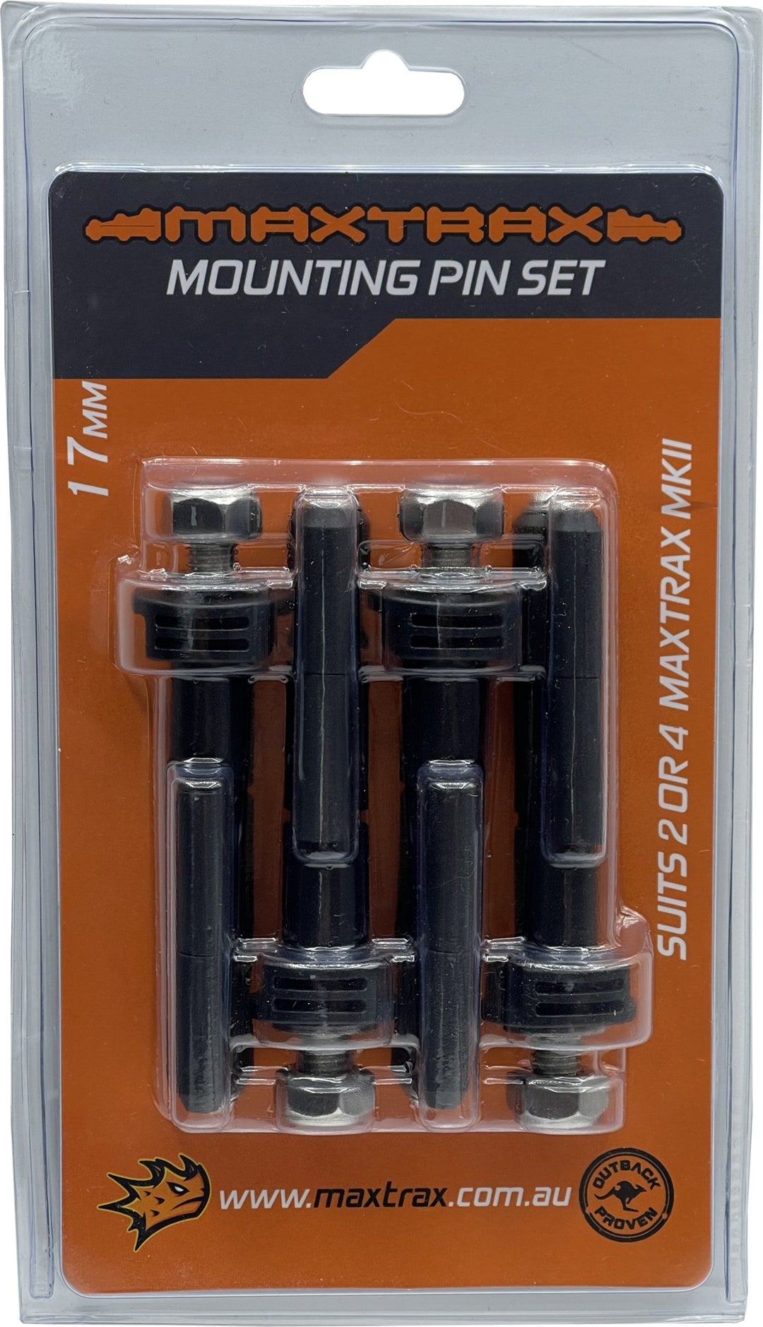 MAXTRAX Mounting Pin Set 17mm - Holds 2 or 4x MKII - Maxtrax - MTXMPS17 -Caravan World Australia