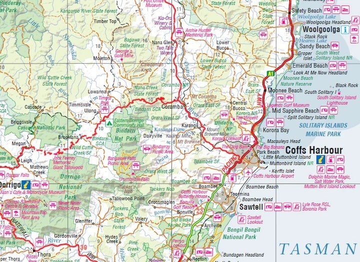 North East New South Wales Map - Hema Maps - 9321438001652 -Caravan World Australia