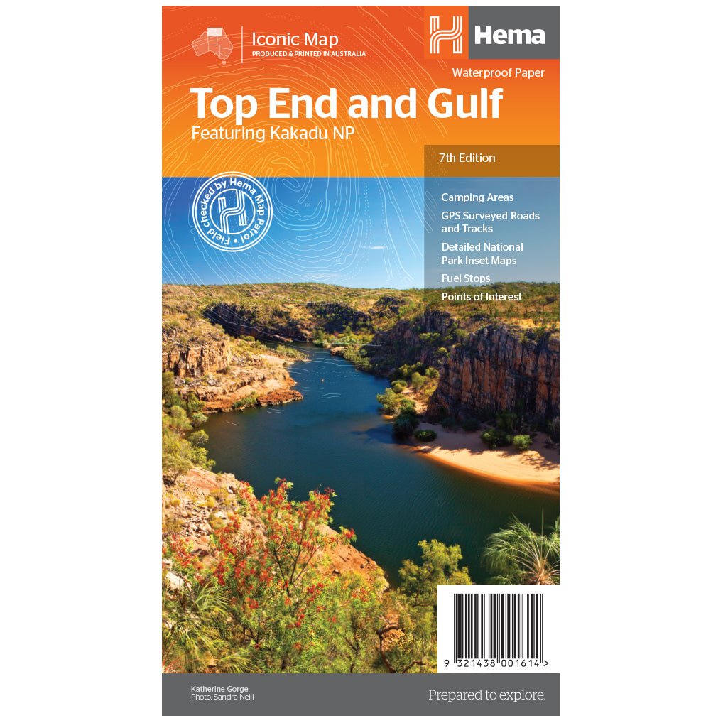Top End and Gulf Map - Hema Maps - 9321438001614 -Caravan World Australia